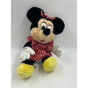 Vintage Minnie Mouse 12" Walt Disney World Plush Red Dress 1980s Era